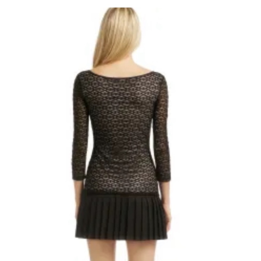 Black Lace Dress Short Party Pleated Size Medium Mark + James Badgley Mishka - Picture 5 of 12